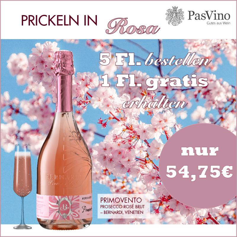 Primovento Prosecco Rosé  Brut – Aktion 5 + 1!