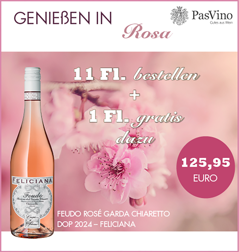 Feudo Rosé Garda Chiaretto DOP 2024 – Feliciana Angebot 11+1 Feudo Rosé Garda Chiaretto DOP 2024 – Feliciana Angebot 11+1