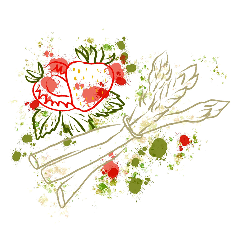 Lauwarmer Spargelsalat mit Erdbeeren Lauwarmer Spargelsalat mit Erdbeeren